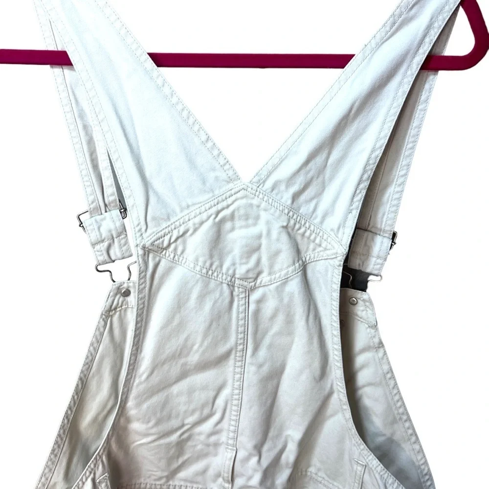 Northcrest Jean Overall Shorts Carpenter Bib Denim Plus Size 22W Off White - Picture 6 of 6
